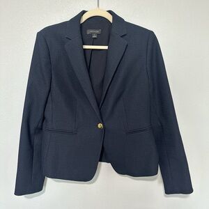 Ann Taylor Navy Textured Blazer EUC size 8